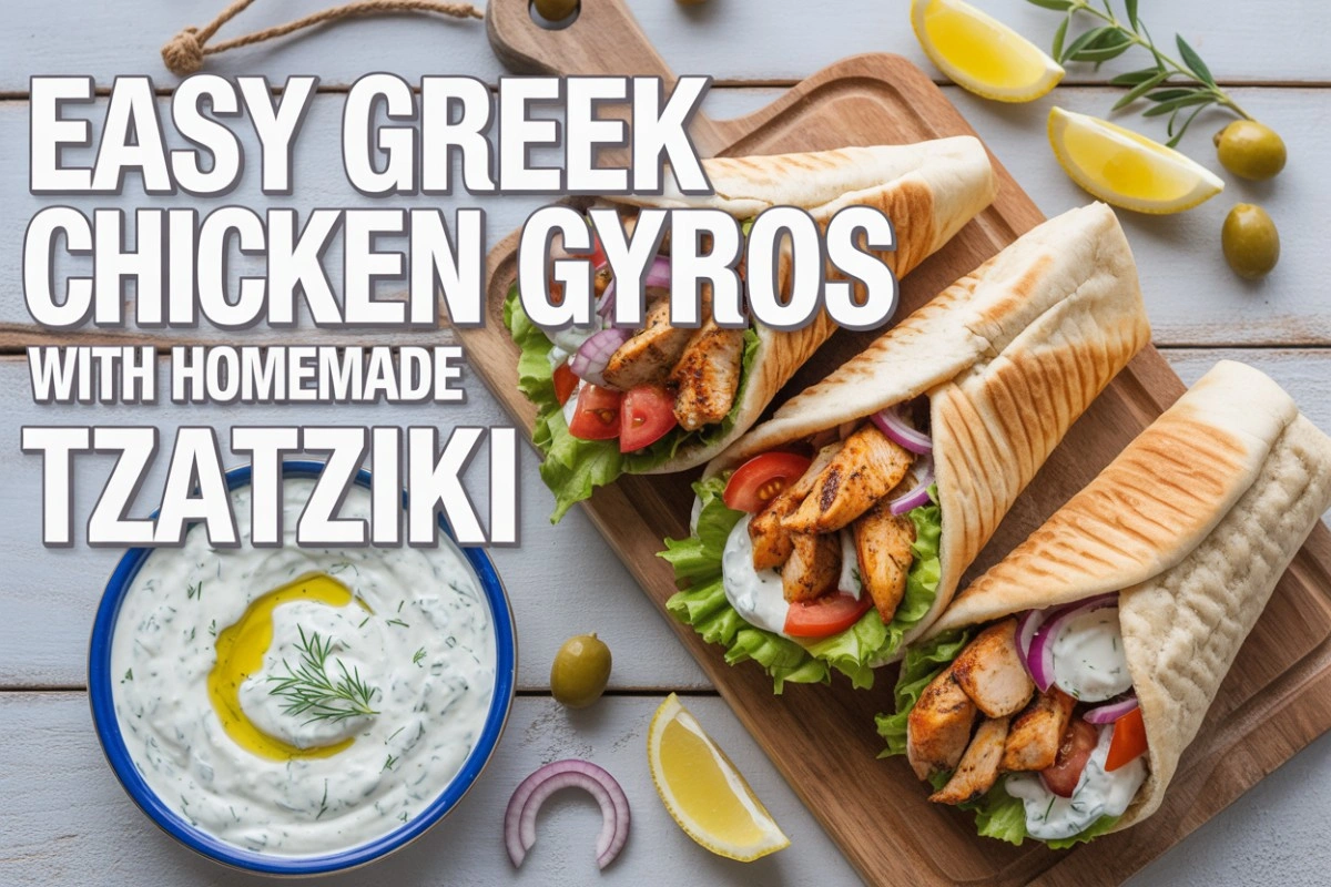 Easy Greek Chicken Gyros with Homemade Tzatziki