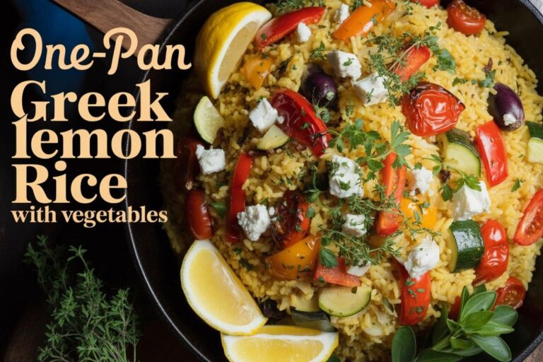 One-Pan Greek Lemon Rice with Vegetables