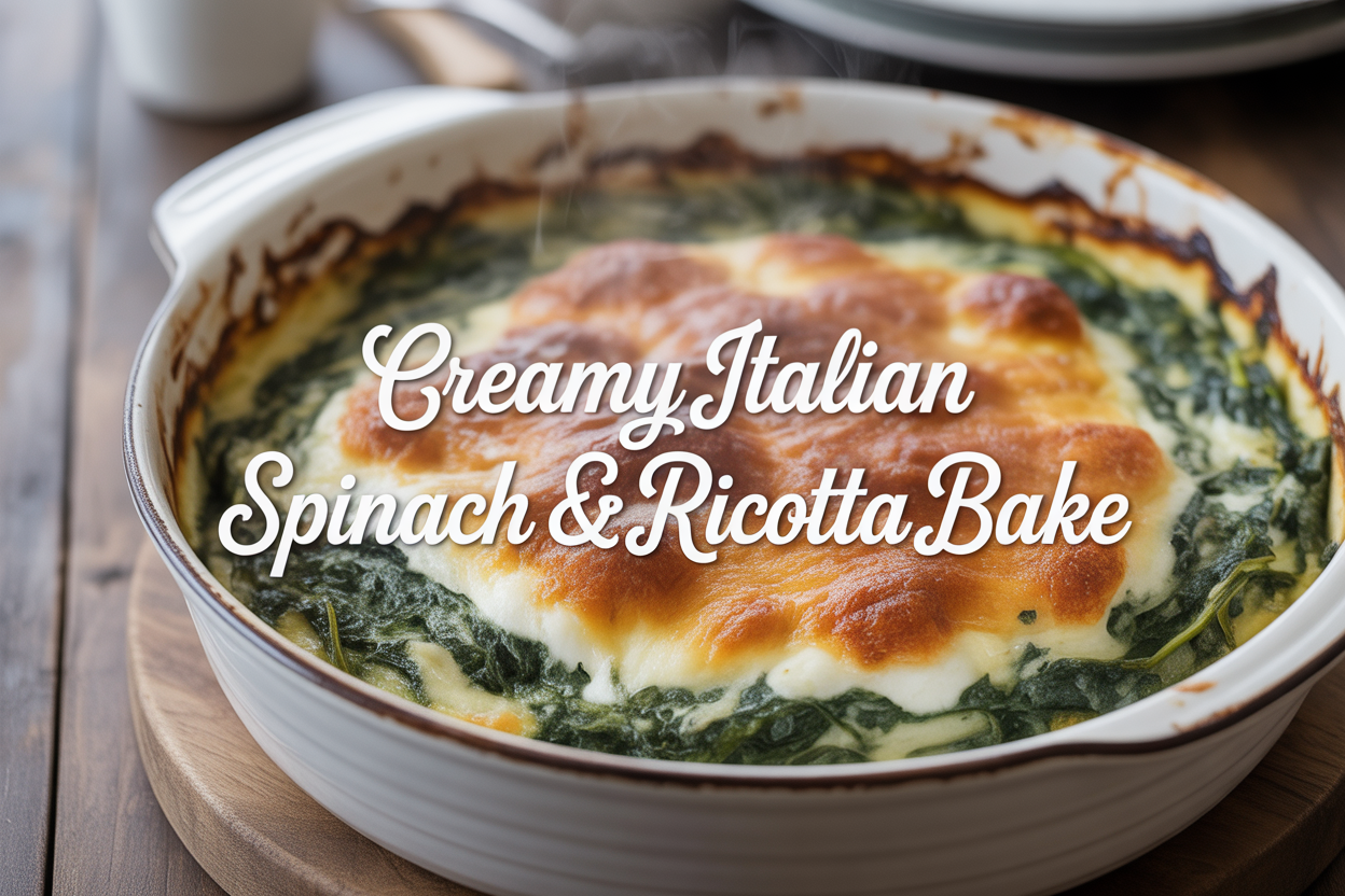 Creamy Italian Spinach & Ricotta Bake