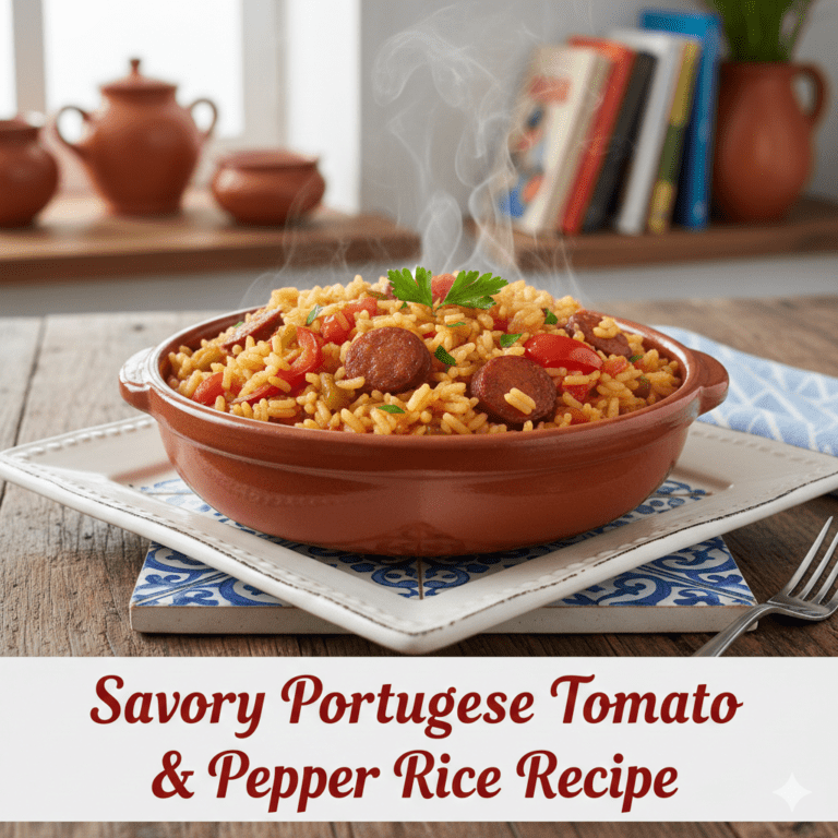 Savory Portuguese Tomato & Pepper Rice Recipe
